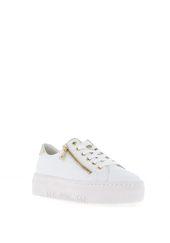 Rieker Womens Side Zip Trainers, White