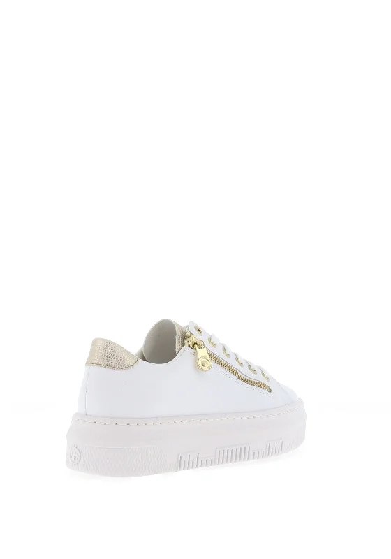 Rieker Womens Side Zip Trainers, White