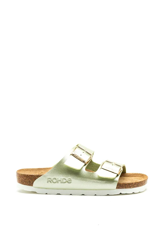 Rohde Metallic Buckle Chunky Slip on Sandals, Green