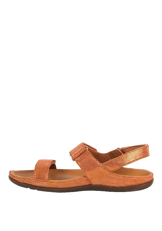 Strive Kona Leather Velcro Strap Sandals, Coral