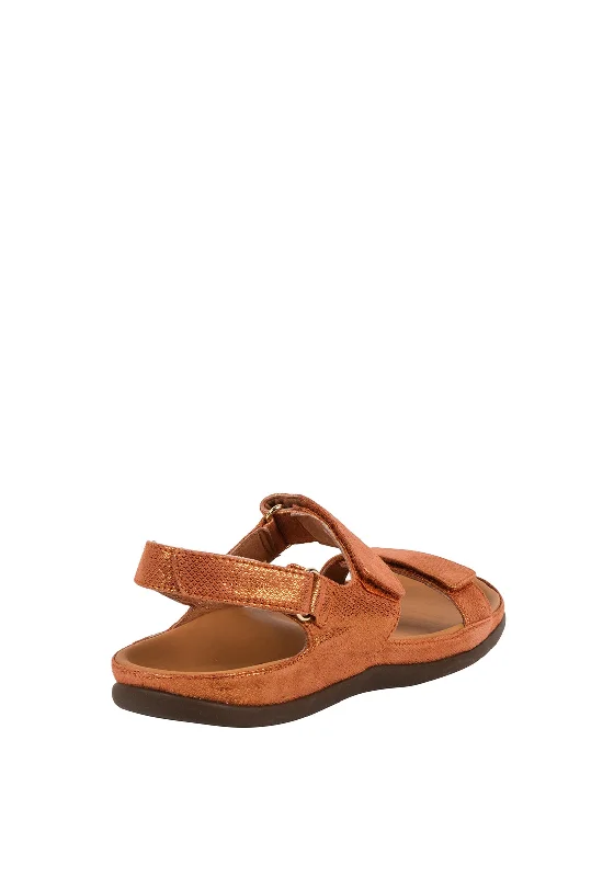 Strive Kona Leather Velcro Strap Sandals, Coral