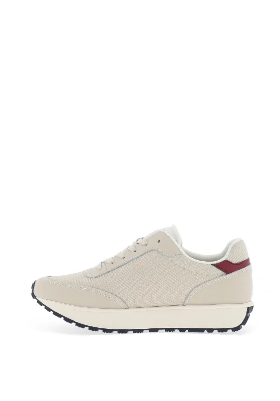 Tommy Jeans Womens Retro Flag Trainers, Stone