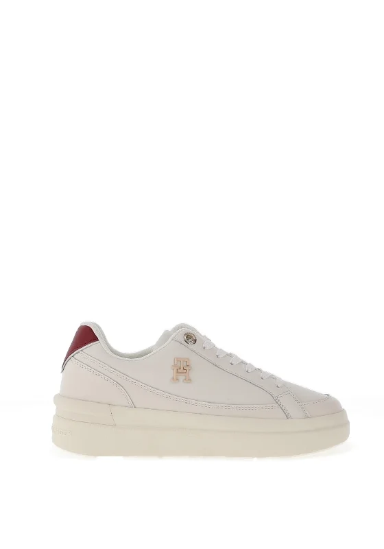 Tommy Hilfiger Womens Elevated Court Trainers, Ancient White