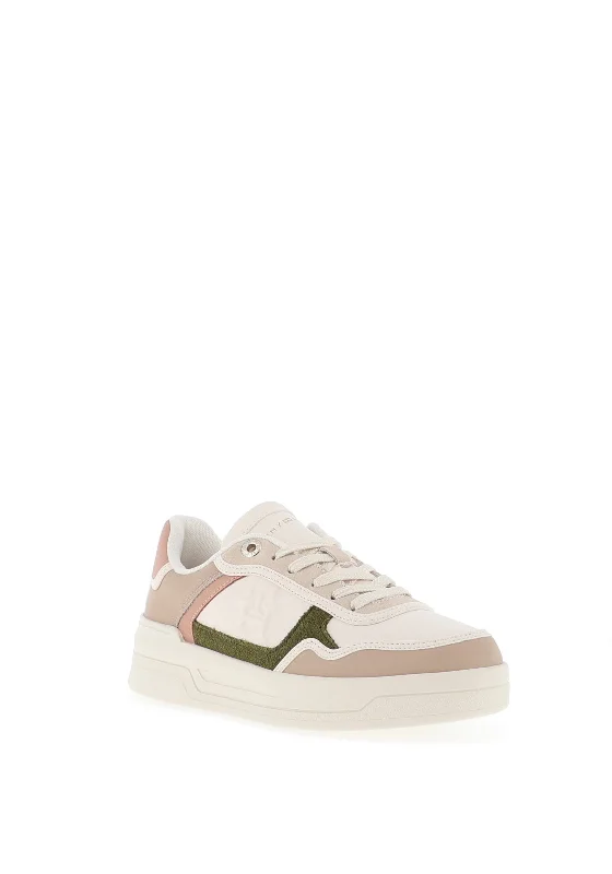 Tommy Hilfiger Womens Essential Leather Trainers, Ancient White