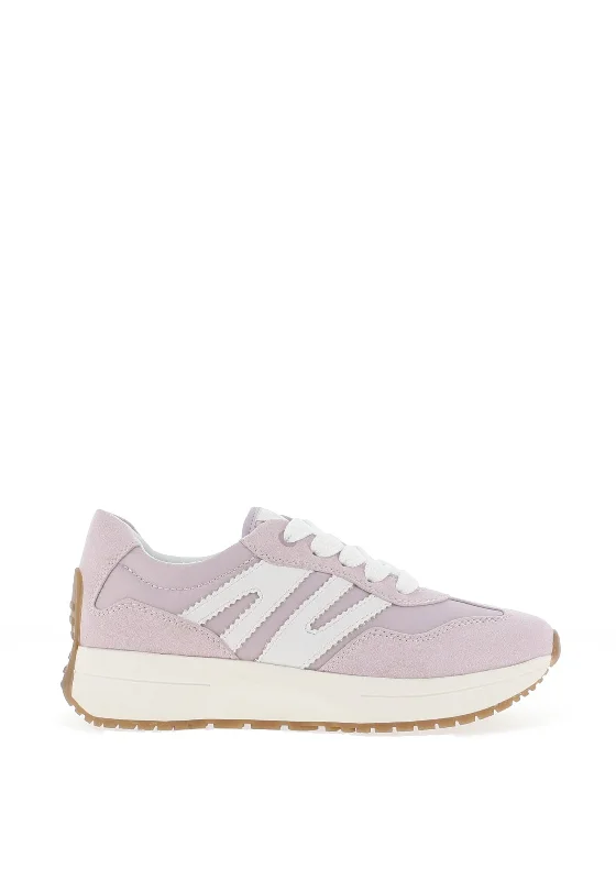 Marco Tozzi Suede Mix Chunky Lace Trainers, Lavender