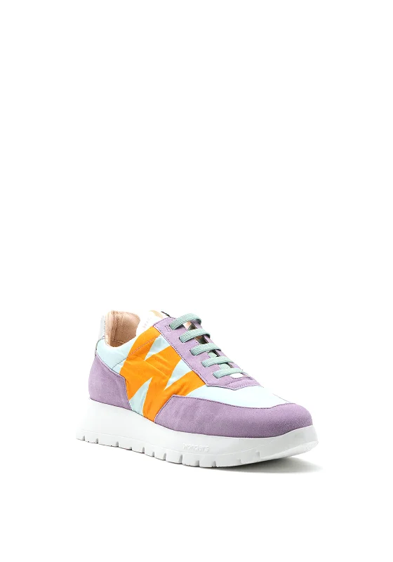 Wonders Fly Colour Block Suede Trainers, Lavender Multi