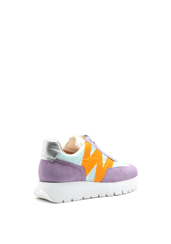 Wonders Fly Colour Block Suede Trainers, Lavender Multi