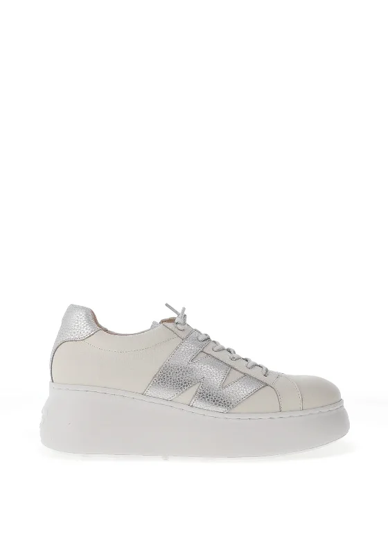 Wonders Leather Wedge Trainers, Off White