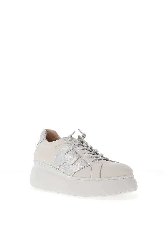 Wonders Leather Wedge Trainers, Off White