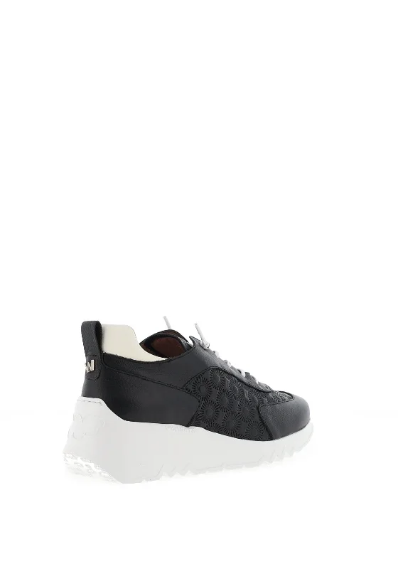 Wonders Eleven Printed Platform Trainers, Black