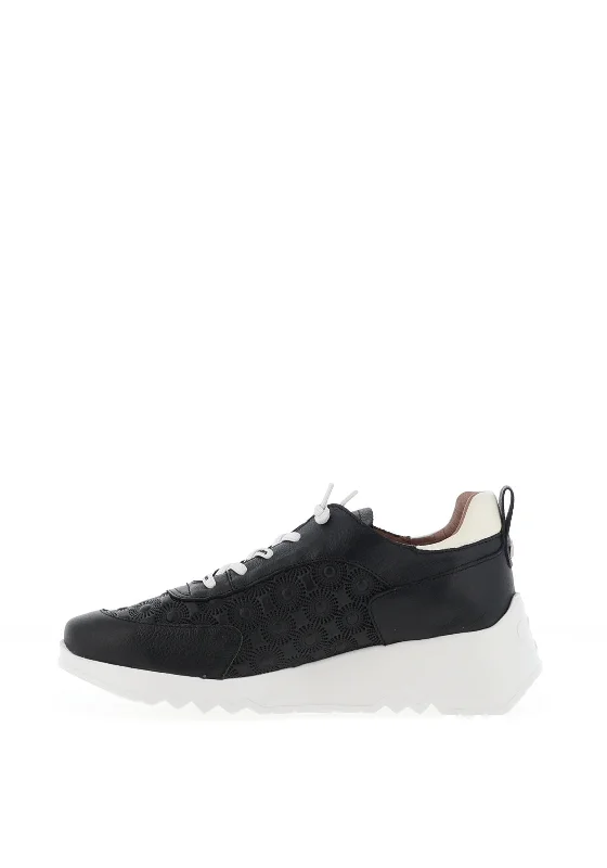 Wonders Eleven Printed Platform Trainers, Black