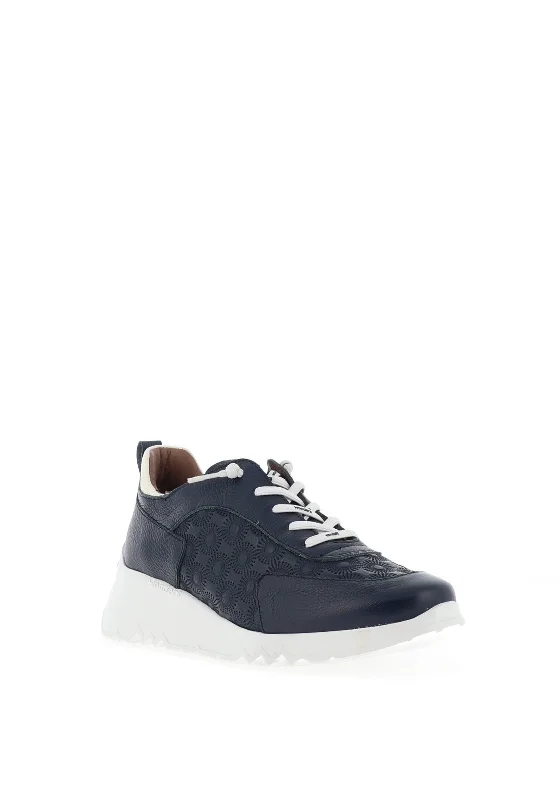 Wonders Eleven Printed Platform Trainers, Navy