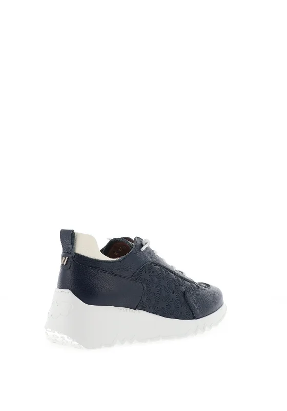 Wonders Eleven Printed Platform Trainers, Navy