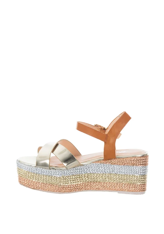 Zen Metallic Espadrille Platform Sandals, Gold