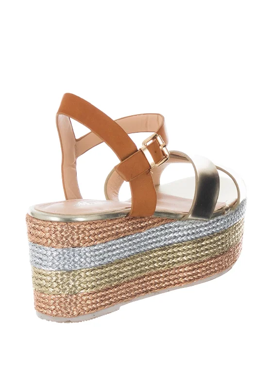 Zen Metallic Espadrille Platform Sandals, Gold