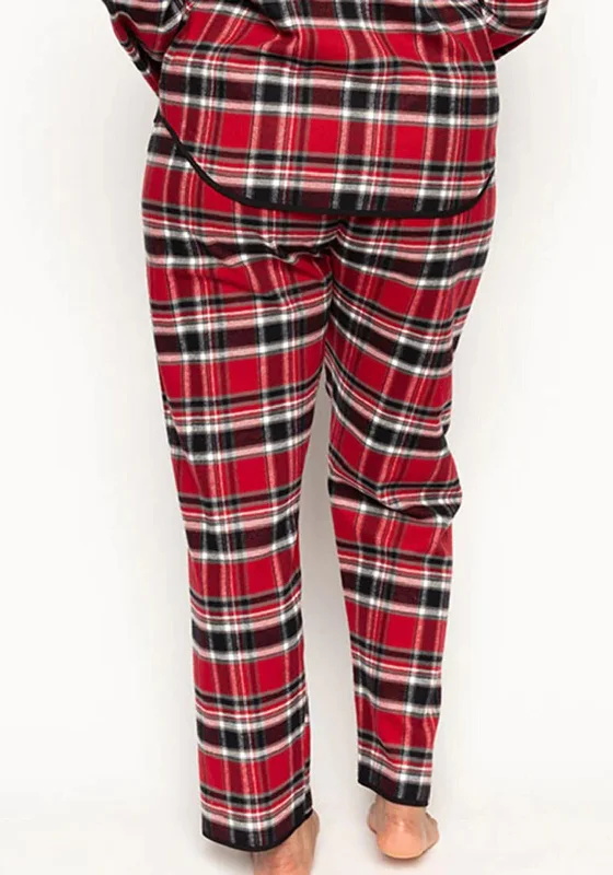 Cyberjammies Windsor Brushed Check Pyjama Bottoms, Red