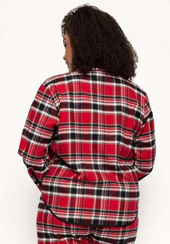 Cyberjammies Windsor Brushed Check Pyjama Top, Red