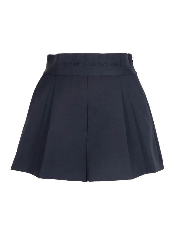 High Waisted Tailored Short in Wool (Black)