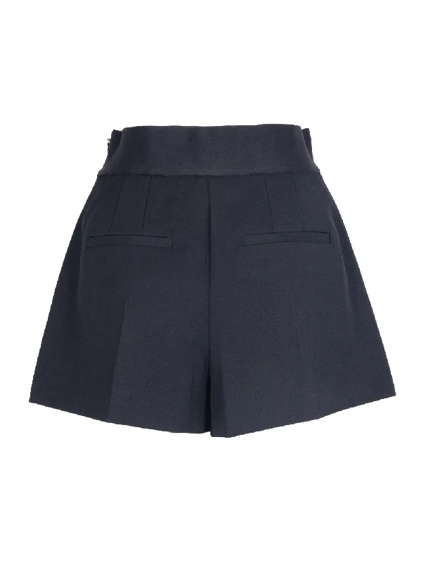 High Waisted Tailored Short in Wool (Black)