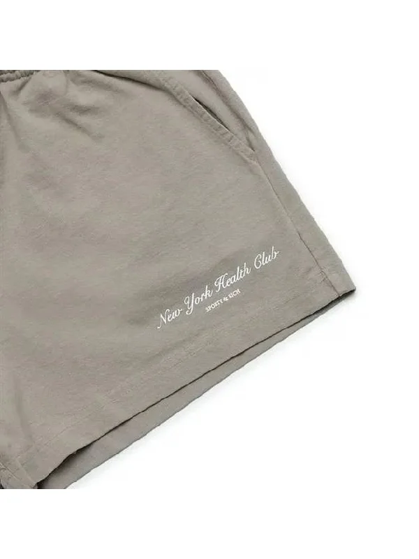 Logo Print Banded Waist Shorts Beige