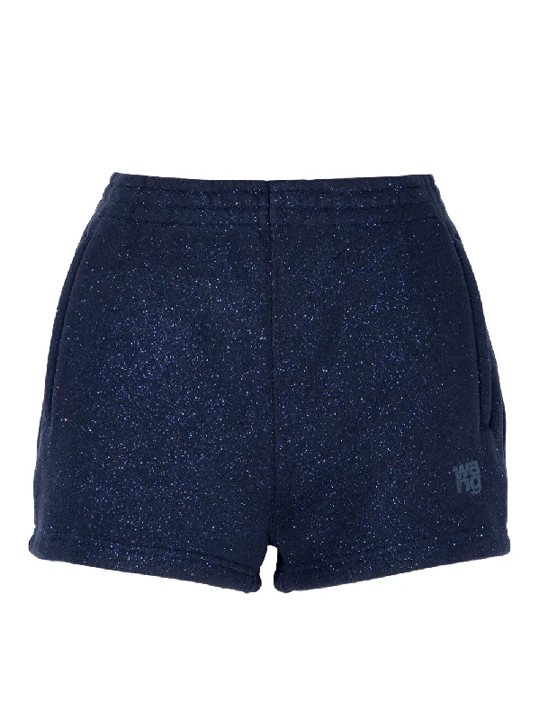 Puff Logo Sweatshort in Glitter Terry (Navy)