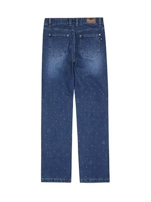 Women s laser washing slightly brushed denim pants 5404LXWD NAVY