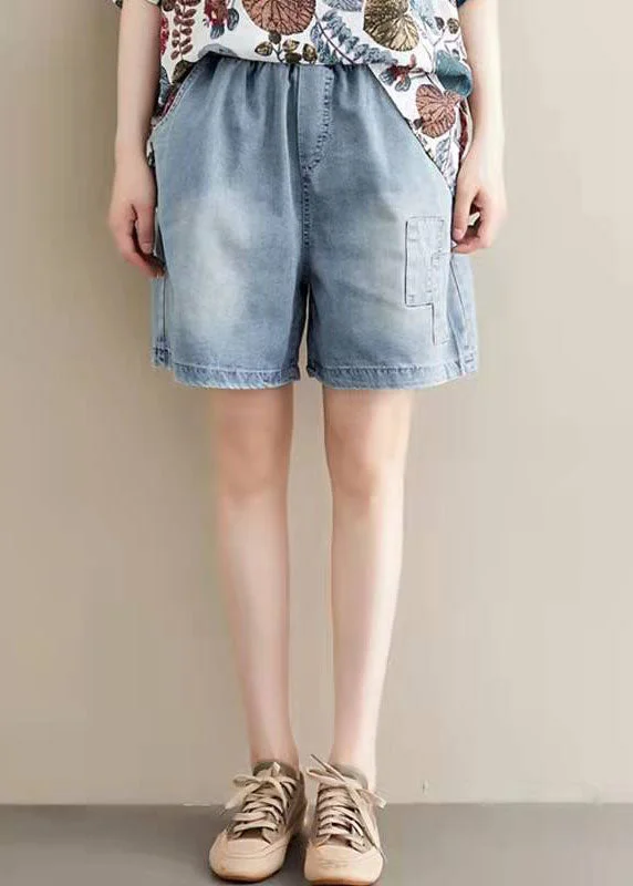 Classy Denim pockets Wide Leg hot pants Summer