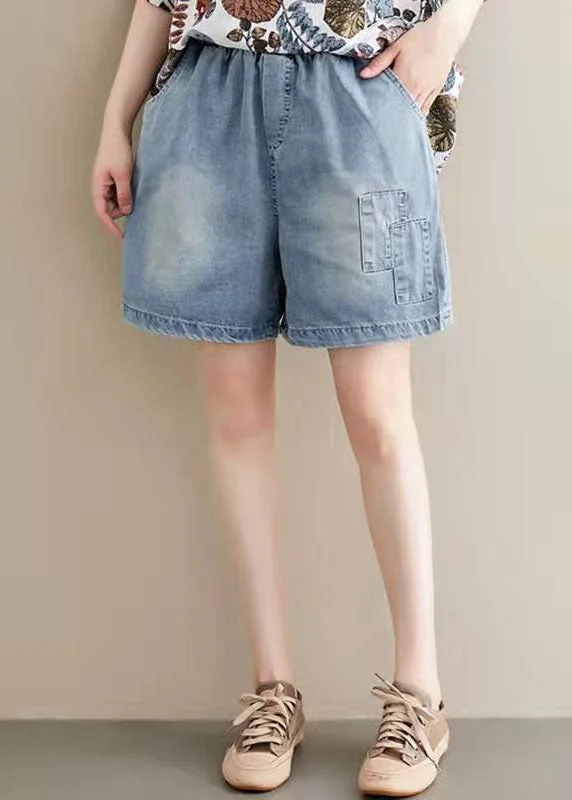 Classy Denim pockets Wide Leg hot pants Summer