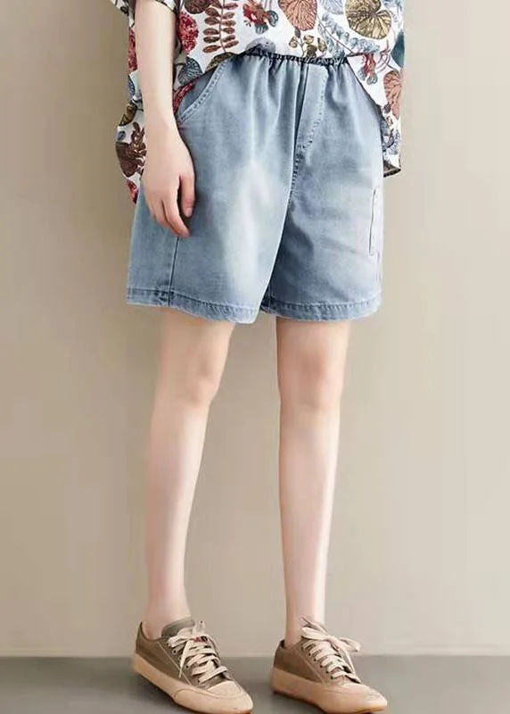 Classy Denim pockets Wide Leg hot pants Summer