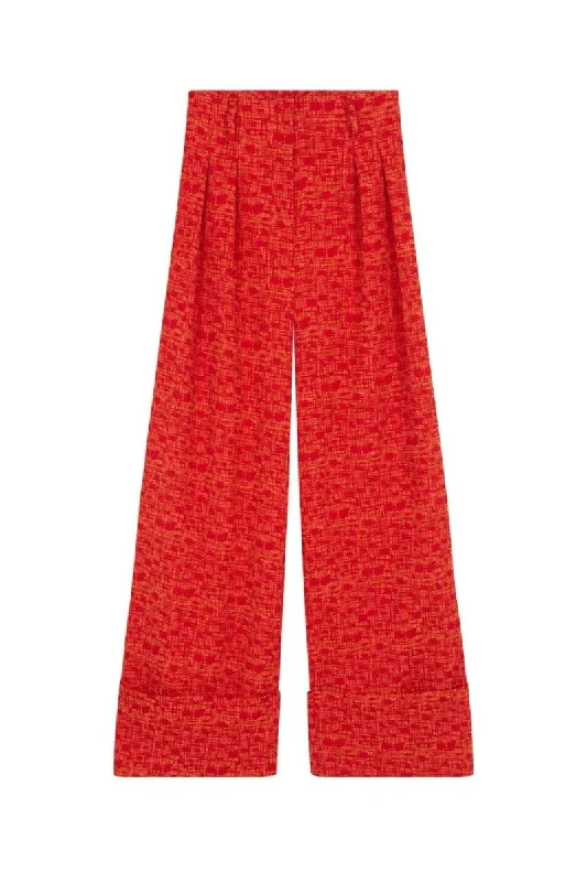 DELFINA RED CULOTTE PANTS