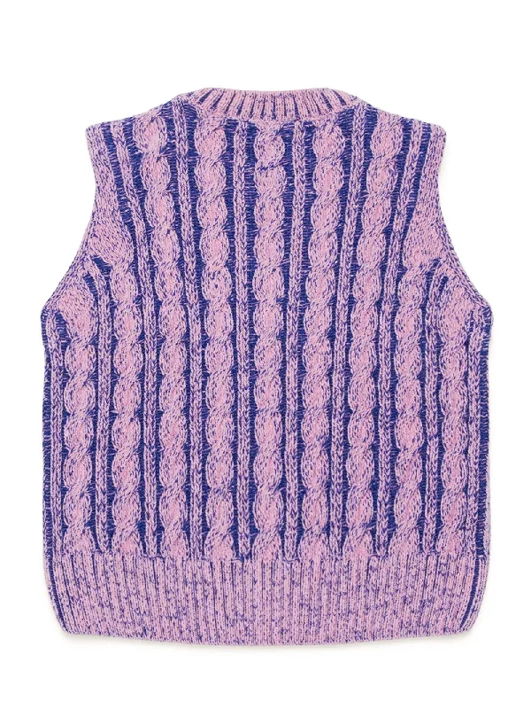 Vest in rose-pink cotton