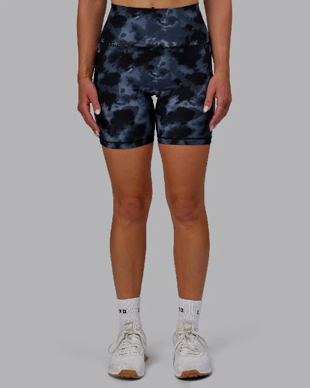 Fusion Mid Short Tights - Tie Dye-Midnight