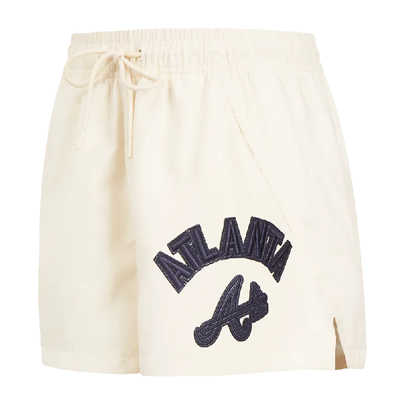 MLB ATLANTA BRAVES TRIPLE TONAL WOMEN'S WOVEN SHORT (EGGSHELL)