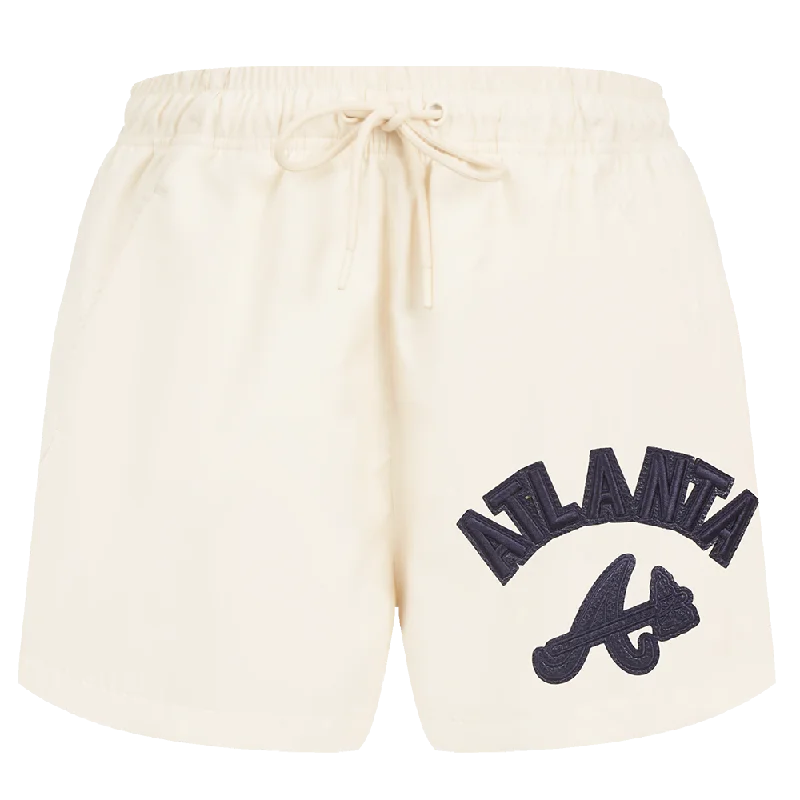 MLB ATLANTA BRAVES TRIPLE TONAL WOMEN'S WOVEN SHORT (EGGSHELL)