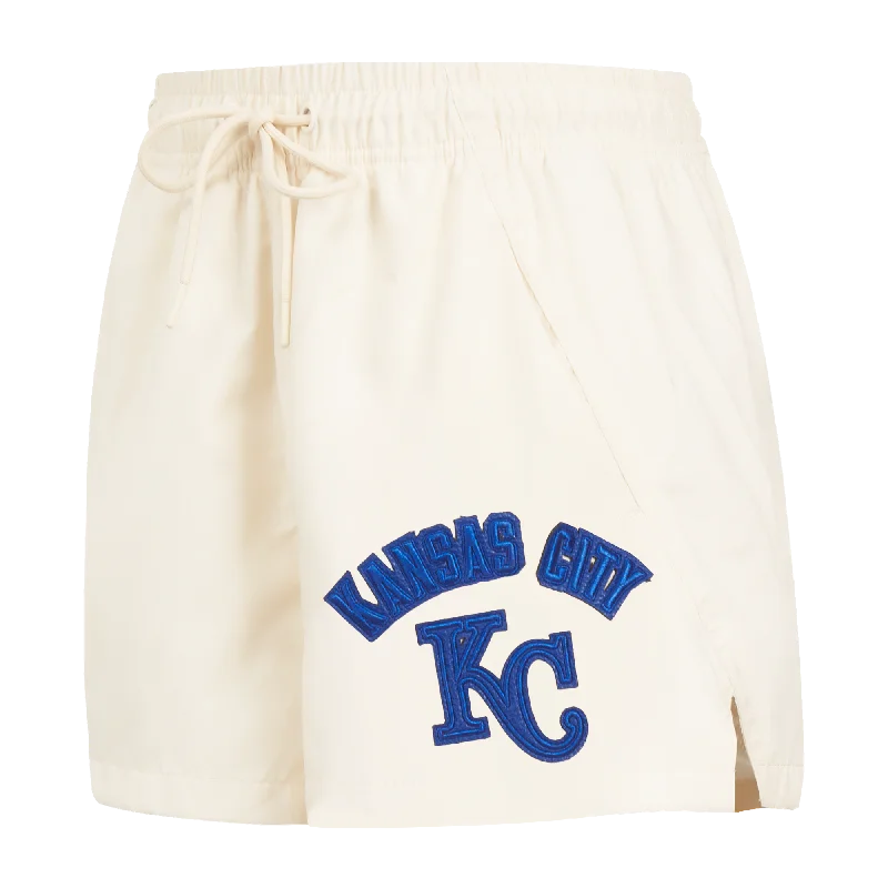 MLB KANSAS CITY ROYALS TRIPLE TONAL WOMEN'S WOVEN SHORT (EGGSHELL)