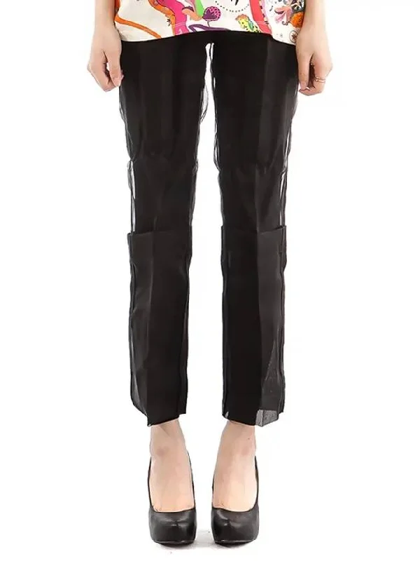 Opale See Through Silk Slacks Black