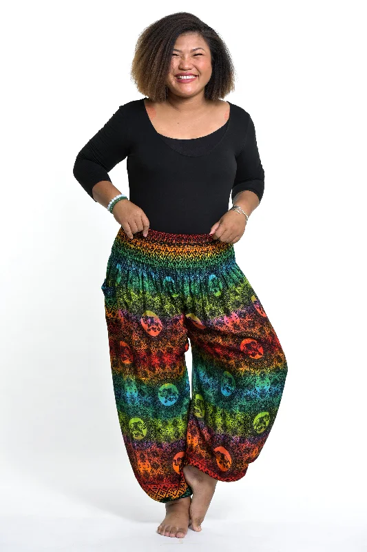 Plus Size Rainbow Elephant Women's Elephant Pants in Orange