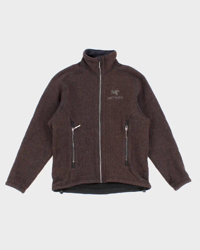 Womens Brown Arc'teryx Wool Fleece Lined Sweatshirt Jacket - XS