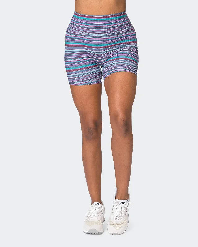 Zero Rise Rib Midway Shorts - Dusk Desert Stripe Print