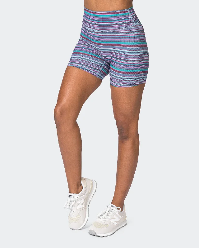 Zero Rise Rib Midway Shorts - Dusk Desert Stripe Print