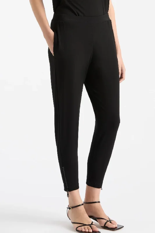 Zip Stiletto Pant | Black